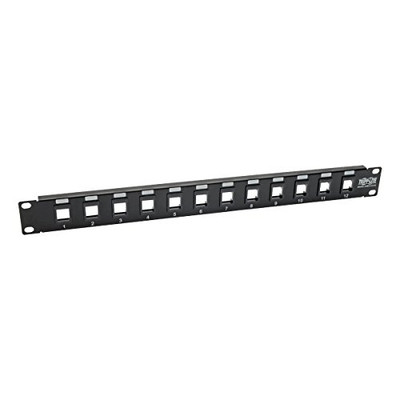 Tripp Lite N062-012-KJ 12-Port Keystone Blank Patch Panel RJ45, USB, HDMI, Cat5e / Cat6 Rackmount Unshielded 2URM TAA () (Renewed)