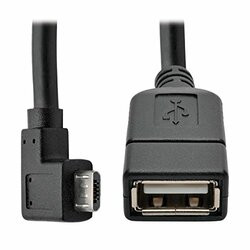 TRIPP LITE U052-06N-RA 6IN MICRO USB-B TO USB OTG ADAPTER CABLE RIGHT ANGLE BLACK M/F