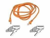 BELKIN COMPONENTS A3L791-25-ORG-S 25FT CAT5E SNAGLESS PATCH CABLE, UTP, ORANGE PVC JACKET, 24AWG, T568B, 50 MICRON