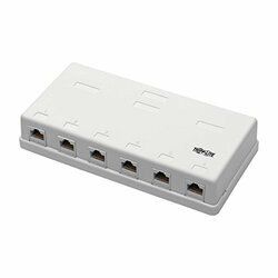 TRIPP LITE N236-006-WH PRE-CONFIGURED UNSHIELDED CAT6 6-PORT SURFACE-MOUNT BOX, 110 IDC, RJ45, WHITE