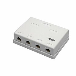 TRIPP LITE N236-004-WH PRE-CONFIGURED UNSHIELDED CAT6 4-PORT SURFACE-MOUNT BOX, 110 IDC, RJ45, WHITE