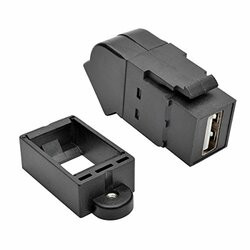 TRIPP LITE U060-000-KPA-BK USB 2.0 KEYSTONE PANEL MOUNT COUPLER ALL-IN-ONE ANGLED F/F BLACK