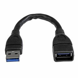 STARTECH.COM USB3EXT6INBK EXTEND THE REACH OF YOUR USB 3.0 PORT BY 6 INCHES - 6IN USB 3.0 A MALE TO A FEMA