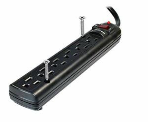 WELTRON WSP-600PLF-25BK THIS 6 OUTLET PLASTIC POWER STRIP HAS 750 JOULES, EMI/RFI FILTER AND A 25FT POWE