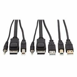 TRIPP LITE P783-010-U DISPLAYPORT KVM CABLE KIT - DP, USB, 3.5 MM AUDIO (3XM/3XM) + USB (M/M), 4K, 4:4