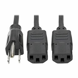 TRIPP LITE P006-18N-2 DUAL SPLITTER CABLE 5-15P TO 2X C13 18IN
