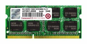 TRANSCEND INFORMATION TS1GSK64V6H DDR3 1600 SO-DIMM 8GB 11-11-11 2RX8