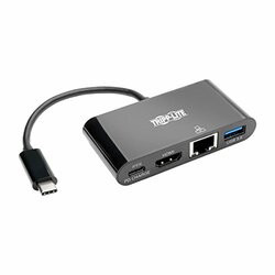 TRIPP LITE U444-06N-HGUB-C USB C TO HDMI EXTERNAL VIDEO ADAPTER WITH USB-A HUB, USB-C PD CHARGING, & GIGABI