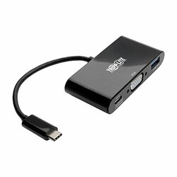 TRIPP LITE U444-06N-VUB-C USB C TO VGA MULTIPORT ADAPTER W/USB HUB PD CHARGING 1080P BLACK