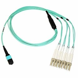 AXIOM MP8LCOM4R4M-AX AXIOM MPO FEMALE TO 4 LC MULTIMODE OM4 50/125 FIBER OPTIC BREAKOUT CABLE - 4M
