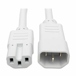 TRIPP LITE P018-003-AWH HEAVY-DUTY COMPUTER POWER CORD, 15A, 14 AWG (IEC-320-C14 TO IEC-320-C15), WHITE,