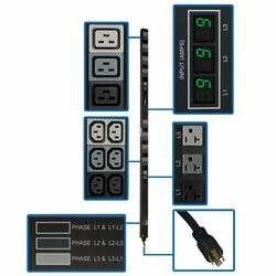 TRIPP LITE PDU3MV6L2120 PDU 3-PHASE METERED 208/120V 5.7 KW 36 C13; 6 C19; 6 5-15/20R 0U