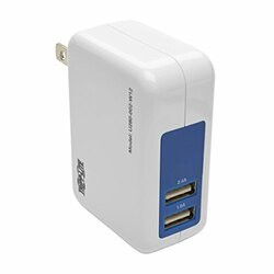 TRIPP LITE U280-002-W12 2-PORT USB WALL/TRAVEL CHARGER, 5V 3.4A / 17W
