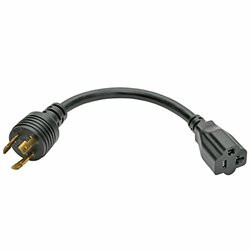 TRIPP LITE P046-06N 6IN POWER CORD ADAPTER CABLE L5-20P TO 5-20R HEAVY DUTY 20A 12AWG 6 INCH