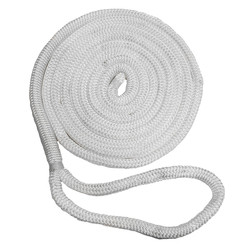 New England Ropes 1/2 x 25' Nylon Double Braid Dock Line - White