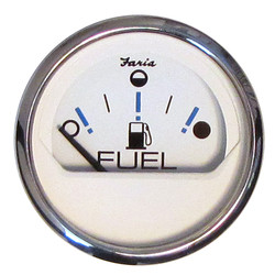 Faria Chesapeake White SS 2 Fuel Level Gauge - Metric (E-1/2-F)