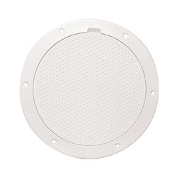 Beckson 6 Non-Skid Pry-Out Deck Plate - White