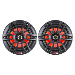 DS18 HYDRO 8 2-Way Marine Speakers w/RGB LED Lights 375W - Matte Black