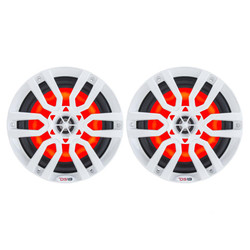 DS18 HYDRO 6.5 2-Way Marine Speakers w/RGB LED Lights 300W - White