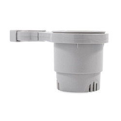 Camco Clamp-On Rail Mounted Cup Holder - Large for Up to 2 Rail - Grey