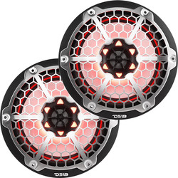 DS18 New Edition HYDRO 8 2-Way Marine Speakers w/RGB LED Lighting 375W - Black