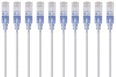 MONOPRICE, INC. 15160 SLIM CAT6A CABLE - 10PK_ 5FT WHITE