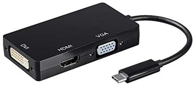 MONOPRICE, INC. 21607 USB TYPE-C TO 4K HDMI_ SINGLE LINK DVI_ AND VGA PASSIVE ADAPTER_ BLACK