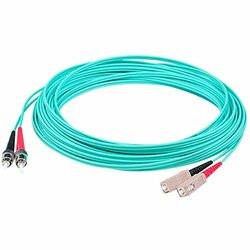ADD-ON ADD-ST-SC-10M5OM4 THIS IS A 10M SC (MALE) TO ST (MALE) AQUA DUPLEX RISER-RATED FIBER PATCH CABLE.