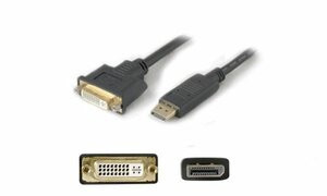 ADD-ON DP2DVIA ADDON 20.00CM (8.00IN) DISPLAYPORT MALE TO DVI-I (29 PIN) FEMALE BLACK ACTIVE AD