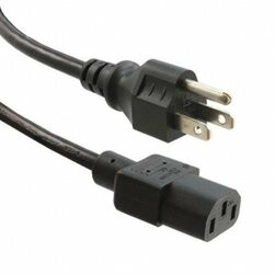 UNIRISE USA, LLC PWCD-515PC13-15A-10F-BLK 10FT BLACK DESKTOP/ MONITOR/ TV POWER CORD, 5/15P-C13, SJT, 15AMP, 125V