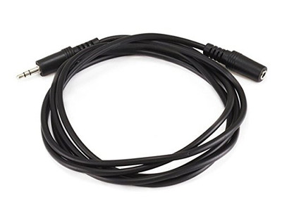 MONOPRICE, INC. 648 6FT 3.5MM STEREO PLUG/JACK M/F CABLE - BLACK