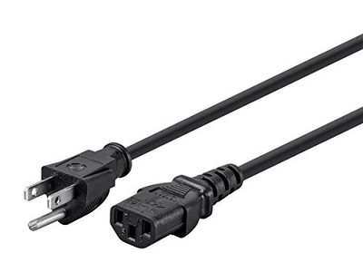 MONOPRICE, INC. 24195 MONOPRICE POWER CORD - NEMA 5-15P TO IEC 60320 C13_ 18AWG_ 10A_ 3-PRONG_ BLACK_