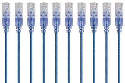 MONOPRICE, INC. 15150 SLIM CAT6A CABLE - 10PK 1FT BLUE