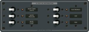 BLUE SEA SYSTEMS661-8096 PANEL DC 6 POS HORIZONTAL