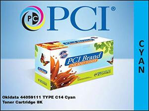 PCI 44059111-PCI PCI OKIDATA 44059111 TYPE C14 CYAN TONER CARTRIDGE 8K YIELD FOR OKIDATA C830, OK