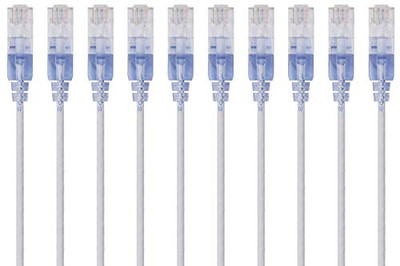 MONOPRICE, INC. 15172 SLIM CAT6A PATCH CABLE_10PK_ 14FT WHITE