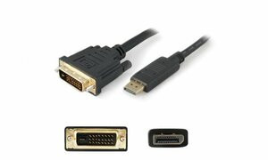 ADD-ON DISPLAYPORT2DVI10F ADDON 10FT DISPLAYPORT MALE TO DVI-D DUAL LINK (24+1 PIN) MALE BLACK ADAPTER CAB