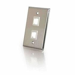 C2G 37094 2-PORT SINGLE GANG MULTIMEDIA KEYSTONE WALL PLATE - STAINLESS STEEL