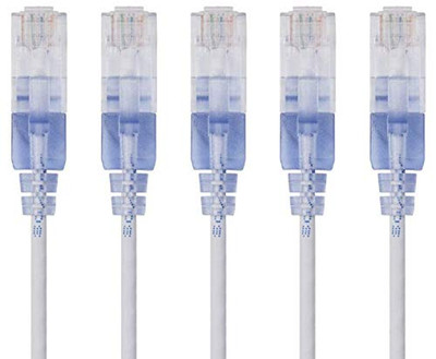 MONOPRICE, INC. 15132 SLIM CAT6A CABLE - 5-PACK - 3FT WHITE