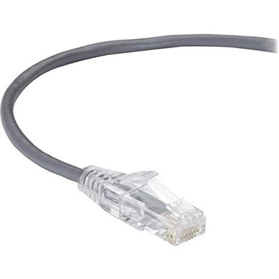 BLACK BOX C6APC28-GY-20 SLIM-NET CAT6A 28-AWG 500-MHZ STRANDED ETHERNET PATCH CABLE - UNSHIELDED, PVC, S