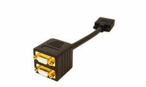 ADD-ON VGASPLMFF ADDON 20.00CM (8.00IN) VGA MALE TO FEMALE BLACK SPLITTER CABLE
