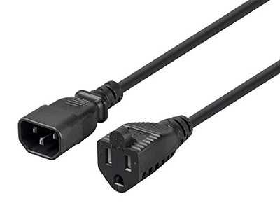 MONOPRICE, INC. 1302 POWER ADAPTER CORD CABLE - BLACK 1FT