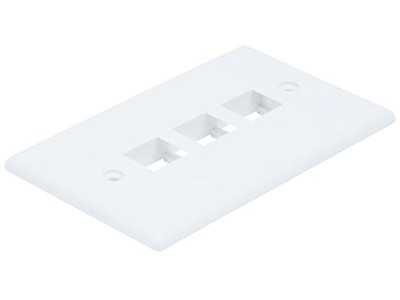 MONOPRICE, INC. 6729 WALL PLATE FOR KEYSTONE_ 3 HOLE - WHITE
