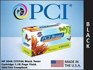 PCI CF510A-PCI PCI USA REMAN HP 204A CF510A BLACK TONER CARTRIDGE 1100 PAGE YIELD CF510 FOR HP