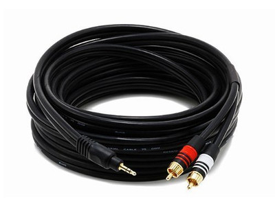 MONOPRICE, INC. 5601 STEREO M TO 2RCA M CABLE 25FT - BLACK