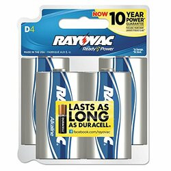 RAY-O-VAC RAY8134TK BATTERY,ALKALINE,D,4/PK