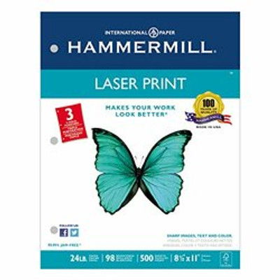 Hammermill 86700 Great White Recycled Copy Paper, 92 Brightness, 20lb,  8-1/2 x 11, 5000 Shts/Ctn