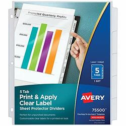AVERY PRODUCTS CORPORATION AVE75500 INDEX, MAKR DVDR,5TAB,CLR