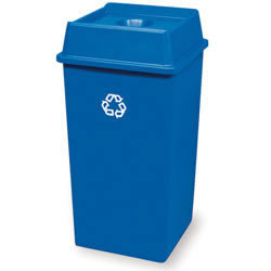 Rubbermaid 113353 Rm 3959-73 Untouchable Square Recycle Cont 50Gl Blue 4/Cs
