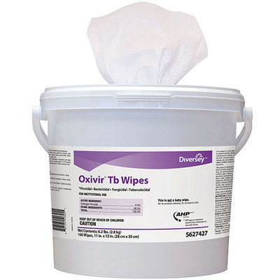 Diversey 192600 Oxivir Tb Disinfecting Wipes Value Pack, 11"x 12" XL Wipe Size, 640 Wipes (4 Packs of 160 Wipes)
